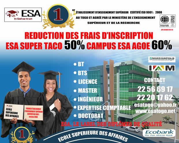 ESA Agoè : Un nouvel établissement universitaire au Togo