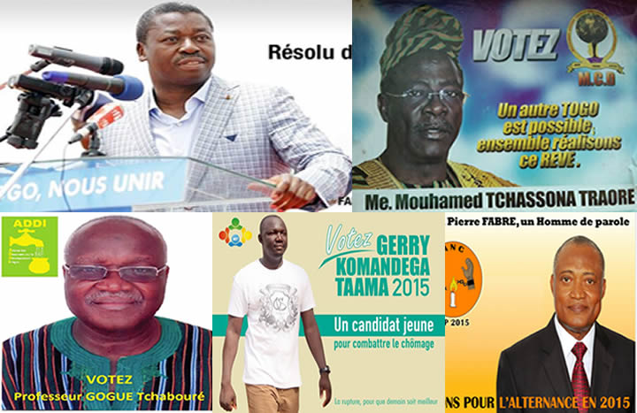 Campagne présidentielle au Togo, les 5 candidats en action