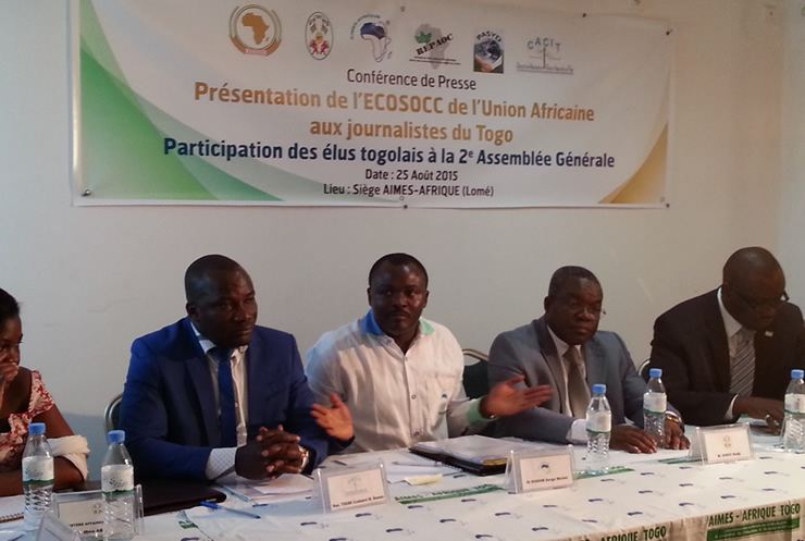 Le Togo représenté sur le plan continental a l’ECOSOCC par l’ONG AIMES-Afrique