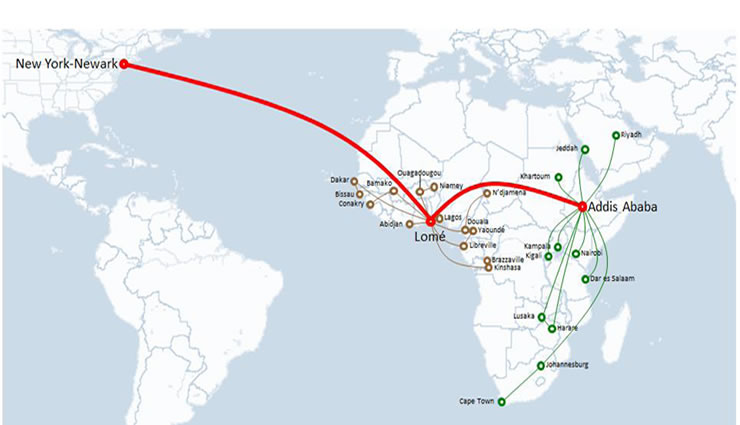 Lomé, point de départ pour les vols Ethiopian Airlines à destination de New York -Newark