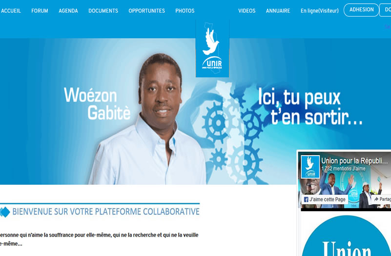Site Web UNIR : Union pour la République lance sa plateforme numérique